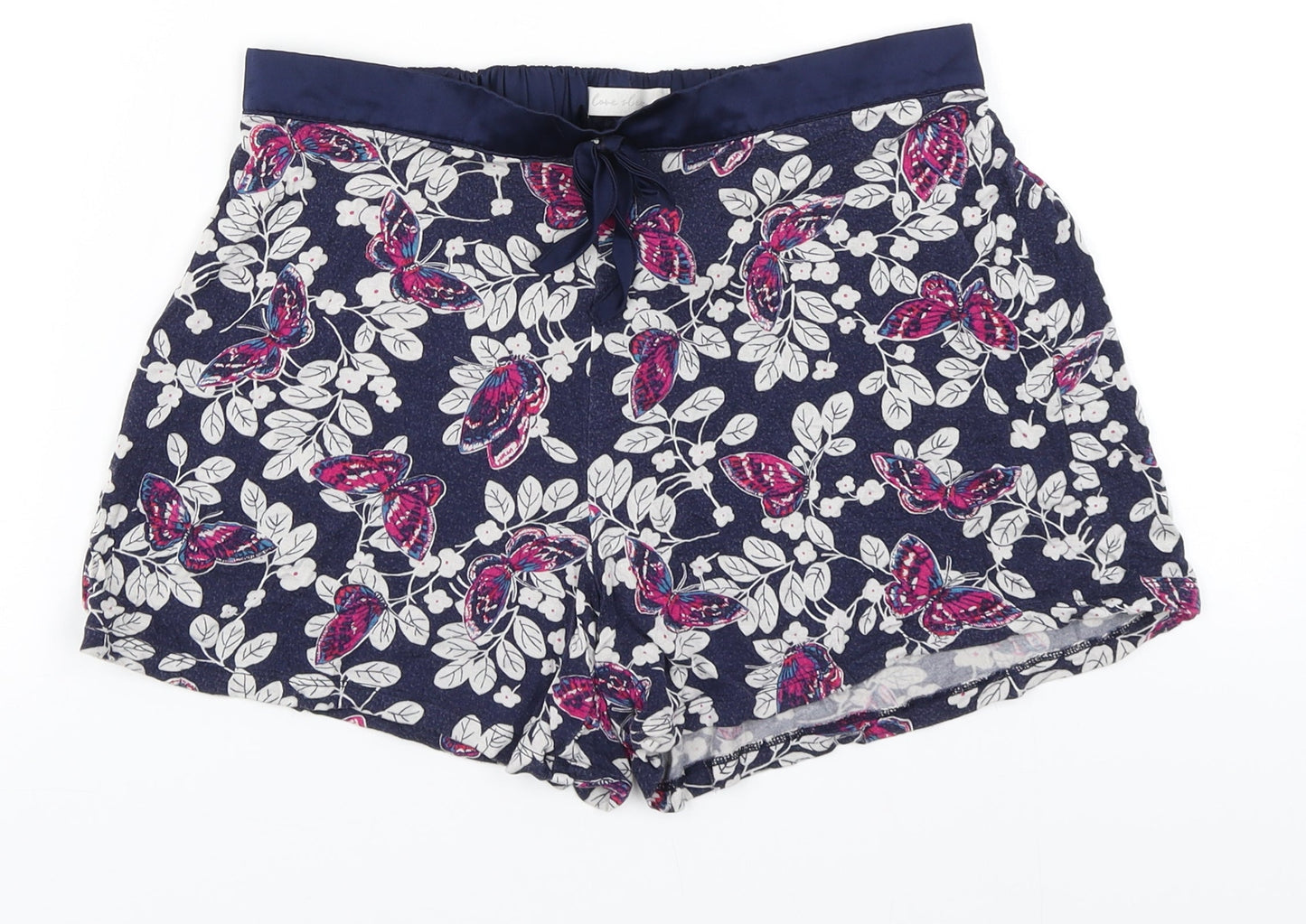 Marks and Spencer Womens Blue Floral Polyester Hot Pants Shorts Size 10  Regular