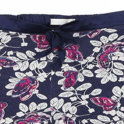 Marks and Spencer Womens Blue Floral Polyester Hot Pants Shorts Size 10  Regular
