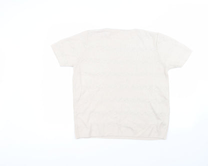 Berkertex Womens Beige  Acrylic Basic T-Shirt Size 10 Round Neck