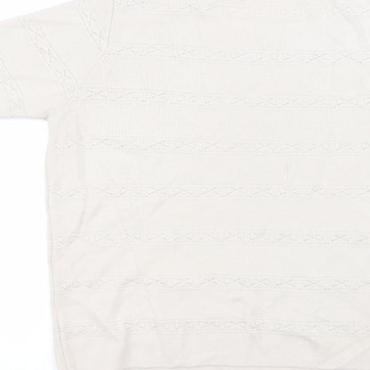 Berkertex Womens Beige  Acrylic Basic T-Shirt Size 10 Round Neck