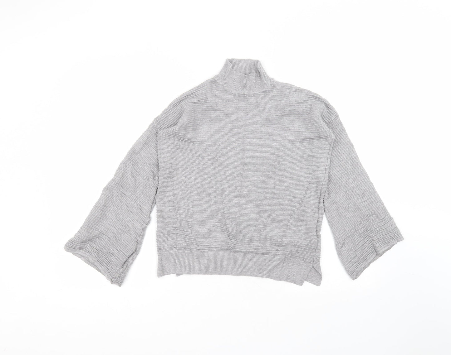 F&F Womens Grey  Viscose Basic T-Shirt Size 10 Round Neck