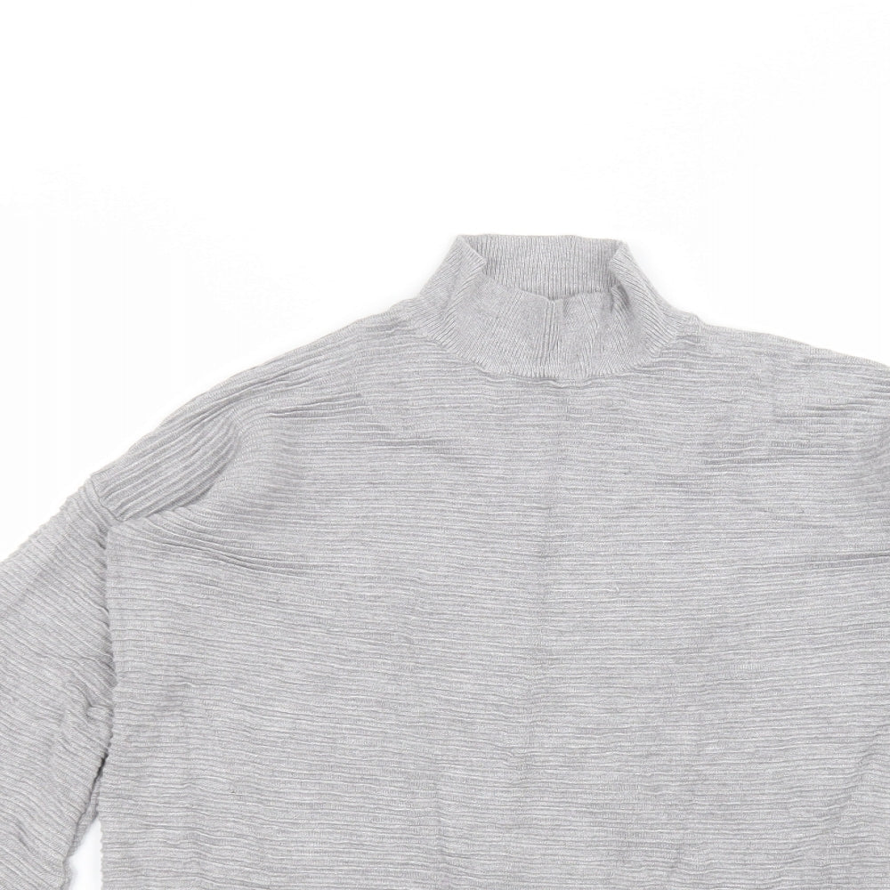 F&F Womens Grey  Viscose Basic T-Shirt Size 10 Round Neck