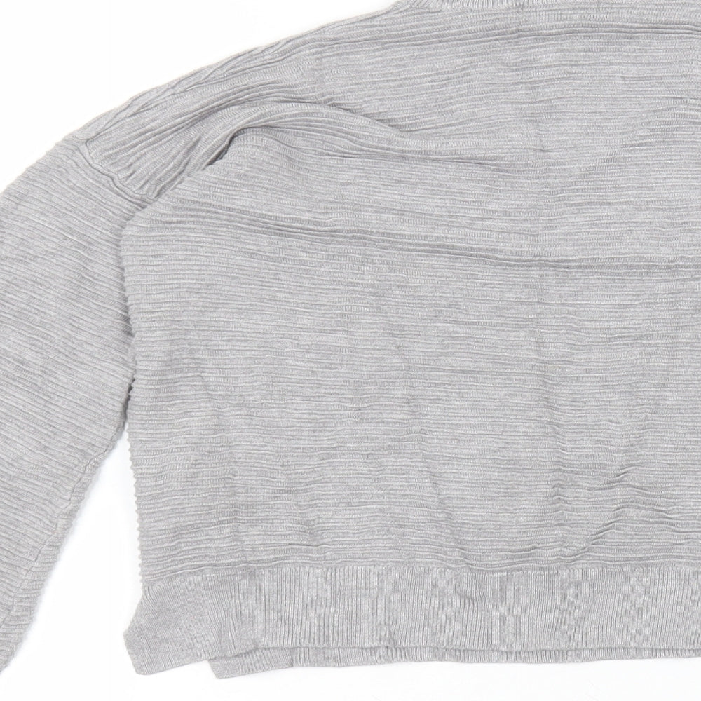 F&F Womens Grey  Viscose Basic T-Shirt Size 10 Round Neck