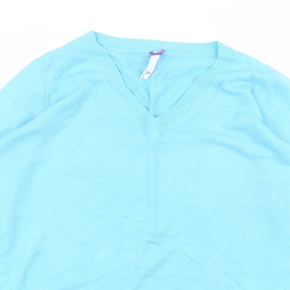 Womens UK Size 14 BHS Blue Basic T-Shirt