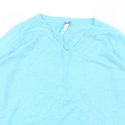 Womens UK Size 14 BHS Blue Basic T-Shirt