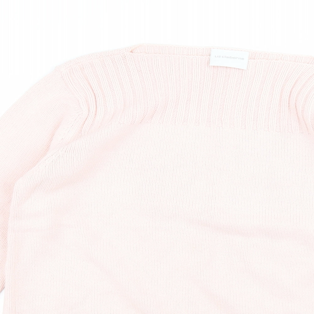 Liz Claiborne Womens Pink Round Neck  Acrylic Pullover Jumper Size M