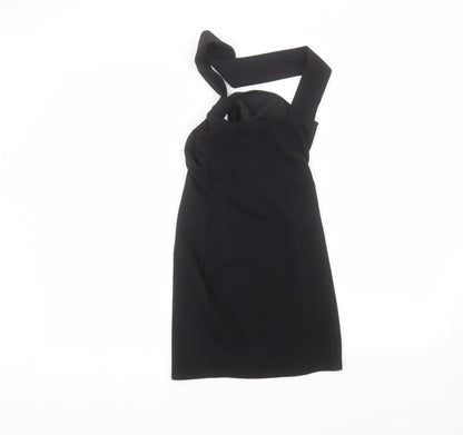 Womens UK Size 4 PRETTYLITTLETHING Black Basic Blouse