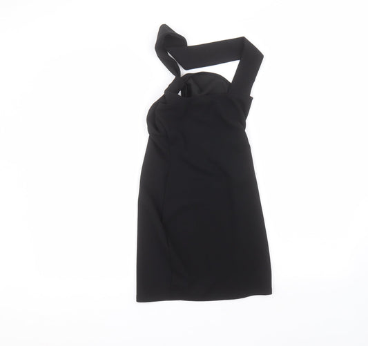 Womens UK Size 4 PRETTYLITTLETHING Black Basic Blouse