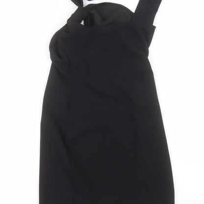 Womens UK Size 4 PRETTYLITTLETHING Black Basic Blouse