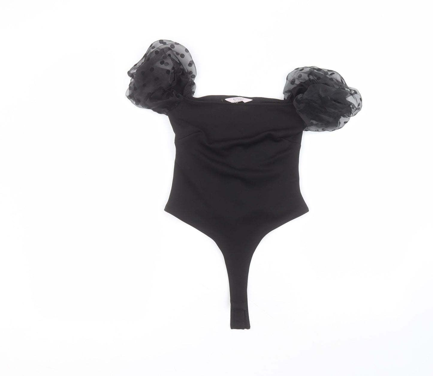 Miss Selfridge Womens Black  Polyester Bodysuit One-Piece Size 4