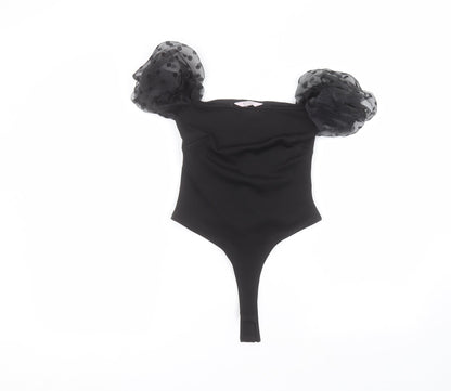 Miss Selfridge Womens Black  Polyester Bodysuit One-Piece Size 4