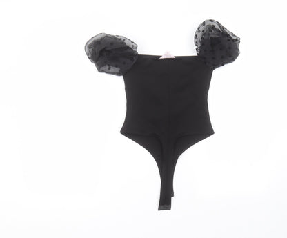 Miss Selfridge Womens Black  Polyester Bodysuit One-Piece Size 4