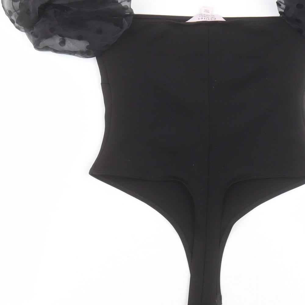 Miss Selfridge Womens Black  Polyester Bodysuit One-Piece Size 4