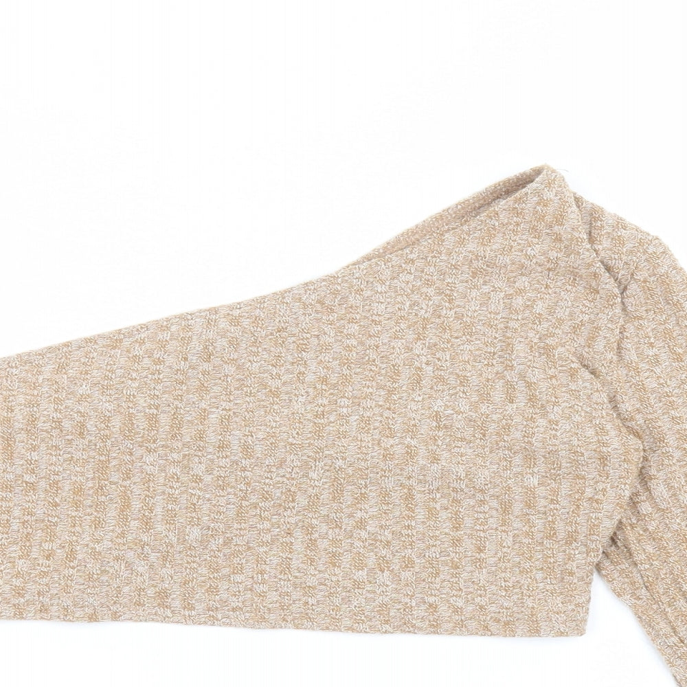 SheIn Womens Brown  Cotton Basic T-Shirt Size L Round Neck