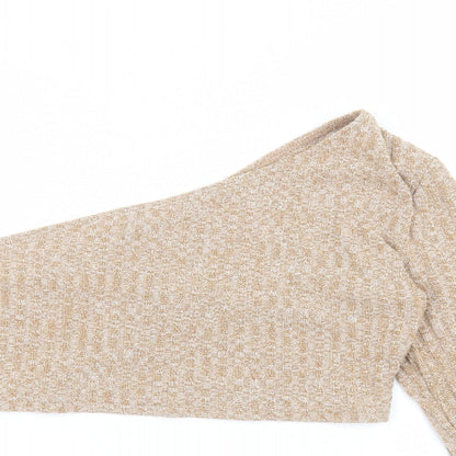 SheIn Womens Brown  Cotton Basic T-Shirt Size L Round Neck