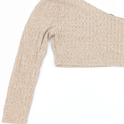 SheIn Womens Brown  Cotton Basic T-Shirt Size L Round Neck