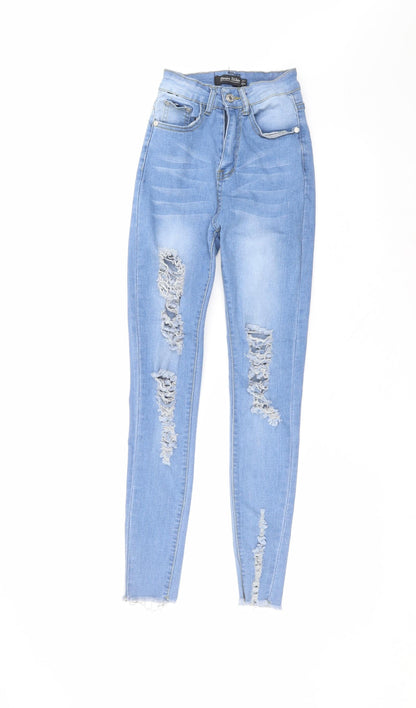 Womens UK Size 6 Denim Wise Regular Fit Skinny Blue Jeans