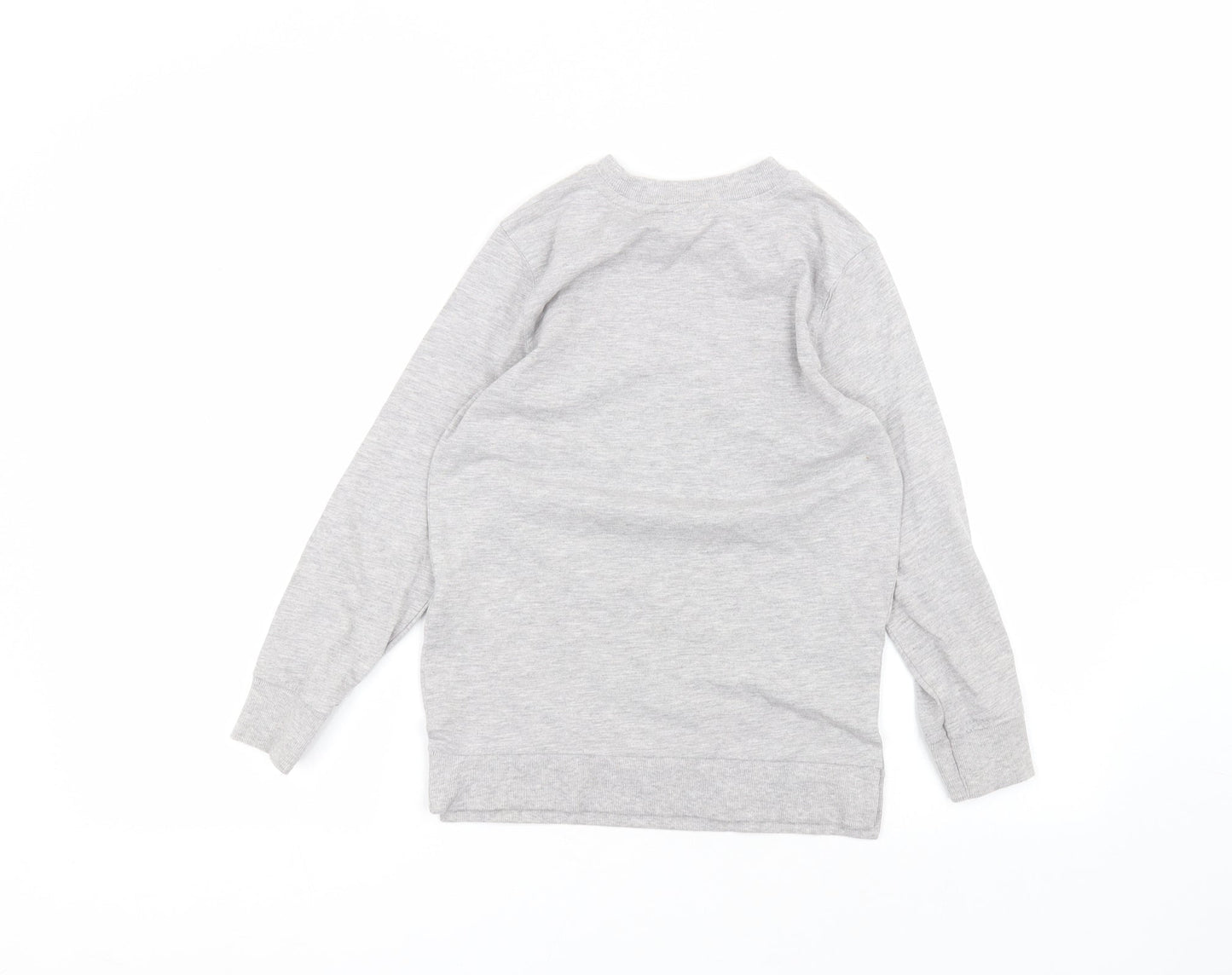 George Boys Grey Round Neck  Cotton Pullover Jumper Size 8-9 Years