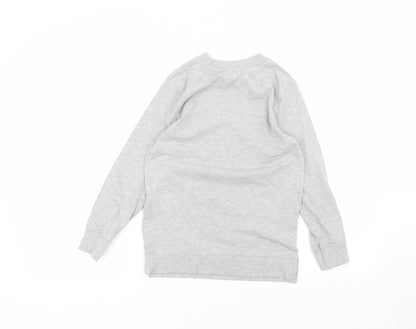 George Boys Grey Round Neck  Cotton Pullover Jumper Size 8-9 Years