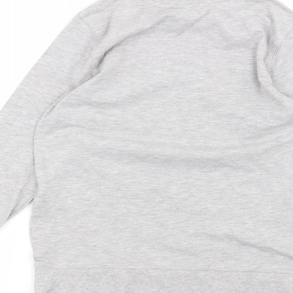 George Boys Grey Round Neck  Cotton Pullover Jumper Size 8-9 Years