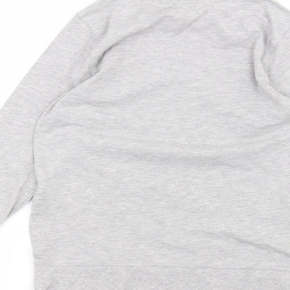 George Boys Grey Round Neck  Cotton Pullover Jumper Size 8-9 Years