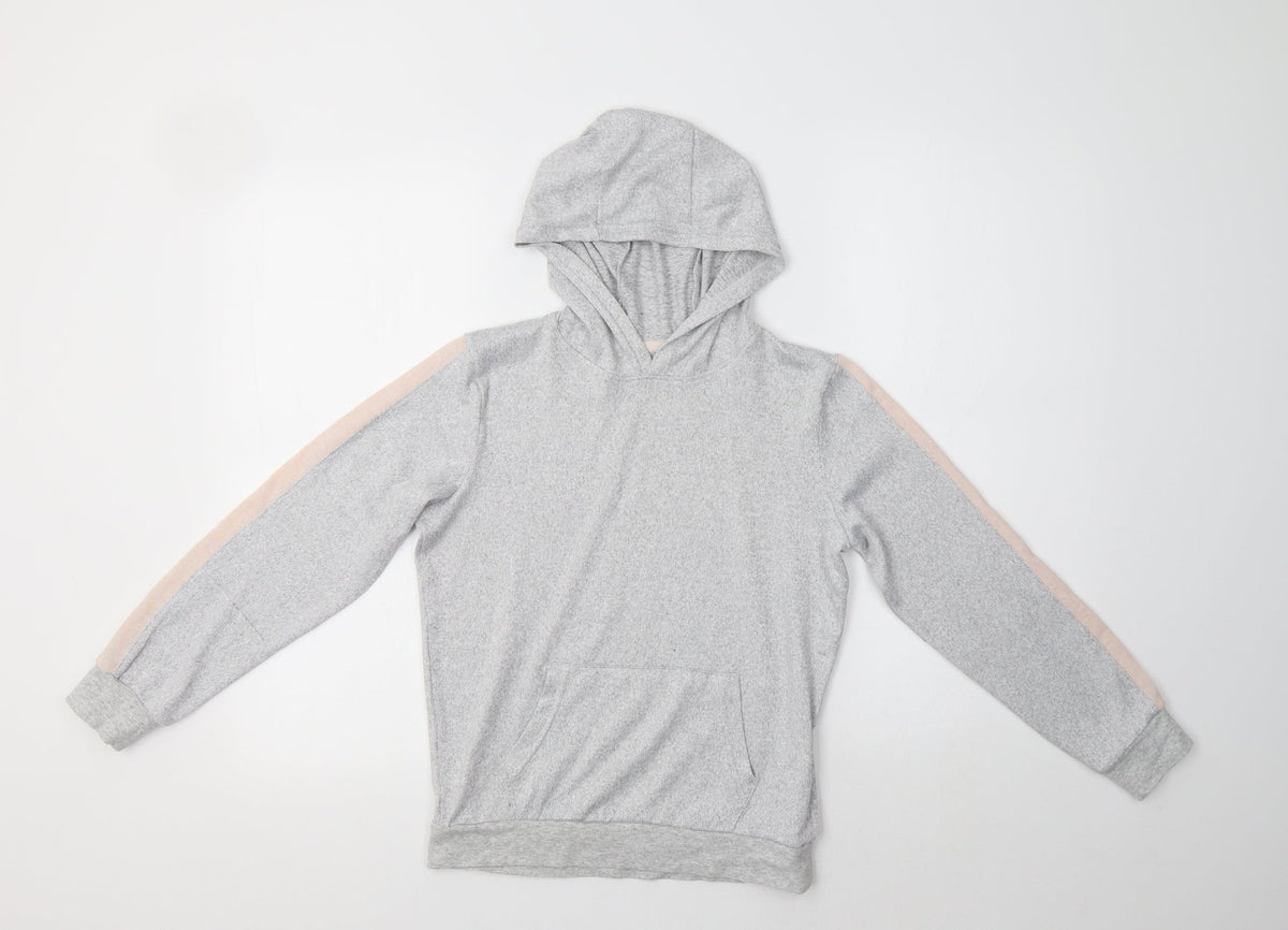 Additional front view of Matalan girls’ grey polyester pullover hoodie, size 10, years