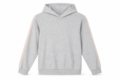 Front view of Matalan girls’ grey polyester pullover hoodie, size 10, years