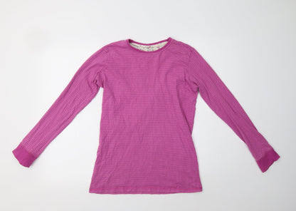 F&F Girls Pink Striped Cotton Top Pyjama Set Size 10-11 Years