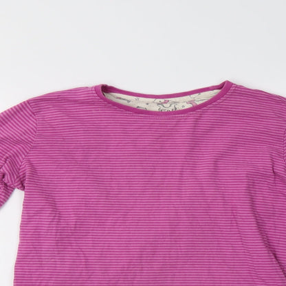 F&F Girls Pink Striped Cotton Top Pyjama Set Size 10-11 Years