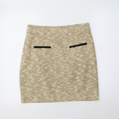 Miss Patina Womens Beige  Acrylic Mini Skirt Size L