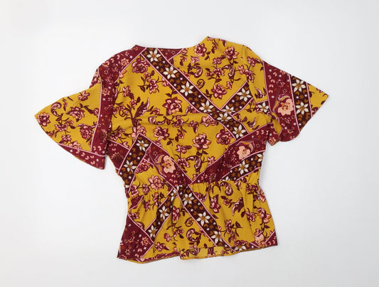 Womens UK Size 8 Dorothy Perkins Yellow Basic Blouse