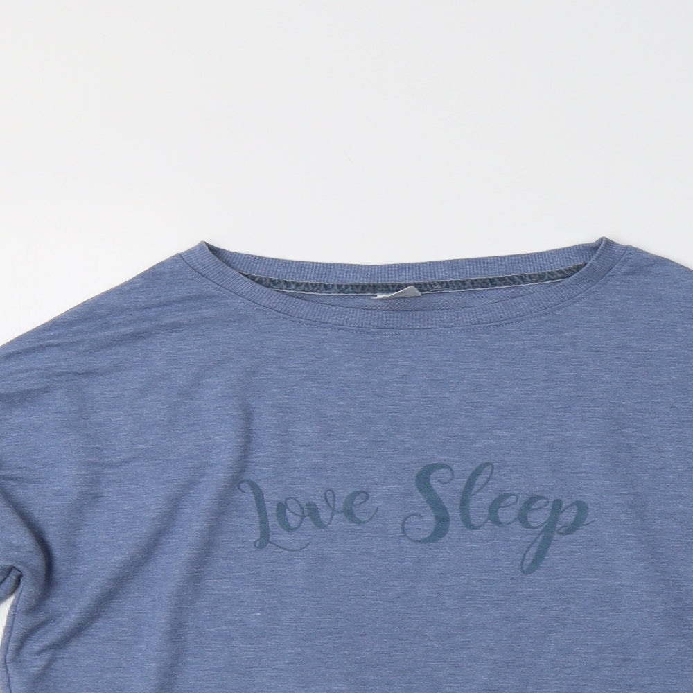 Close-up detail of Avenue women’s blue polyester top pyjama top, size S