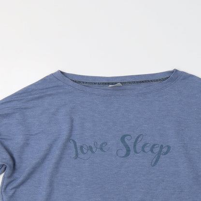 Close-up detail of Avenue women’s blue polyester top pyjama top, size S