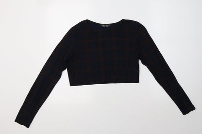 Womens UK Size 12 Select Black Cropped T-Shirt