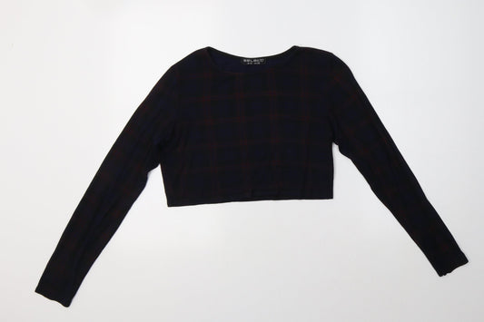 Womens UK Size 12 Select Black Cropped T-Shirt