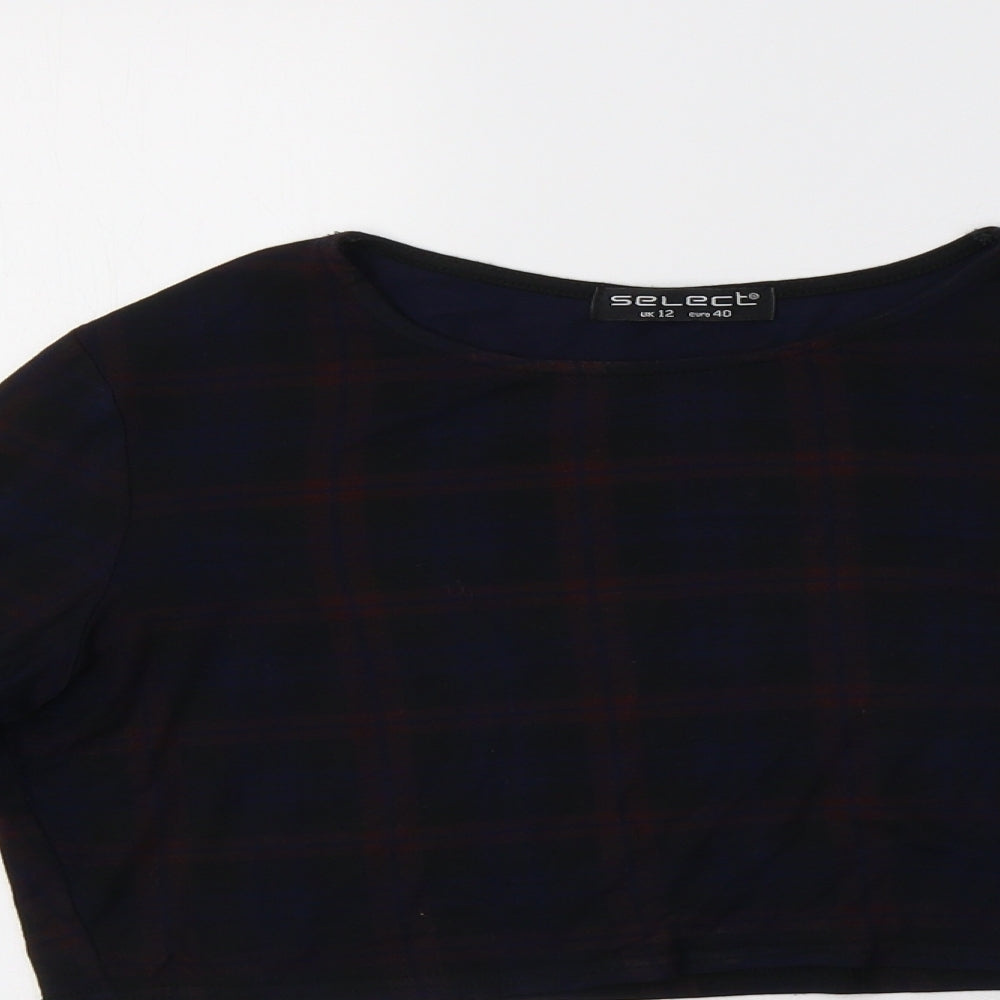 Womens UK Size 12 Select Black Cropped T-Shirt