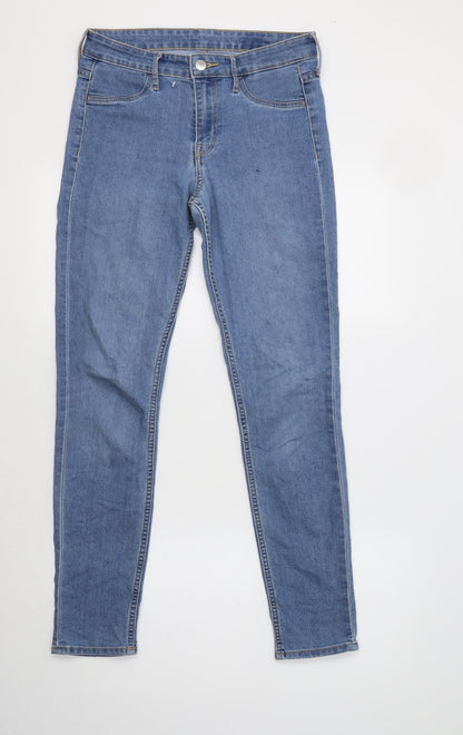 Womens UK Size 28 H&M Regular Fit Skinny Blue Jeans