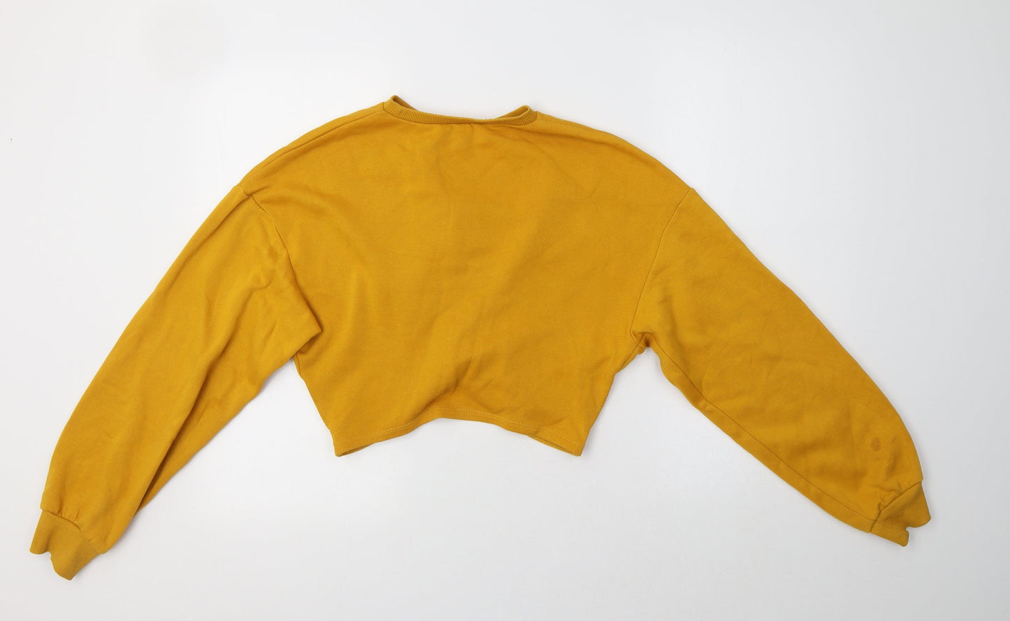 H&M Womens Yellow  Cotton Pullover Sweatshirt Size XS