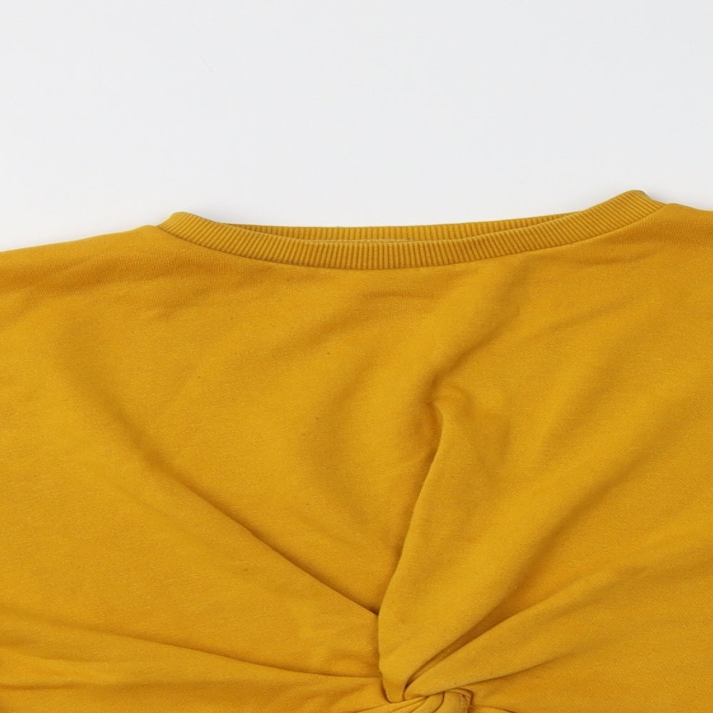 H&M Womens Yellow  Cotton Pullover Sweatshirt Size XS
