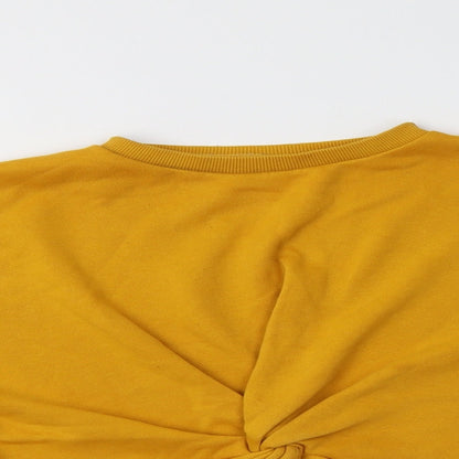 H&M Womens Yellow  Cotton Pullover Sweatshirt Size XS