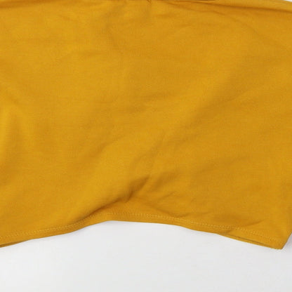 H&M Womens Yellow  Cotton Pullover Sweatshirt Size XS