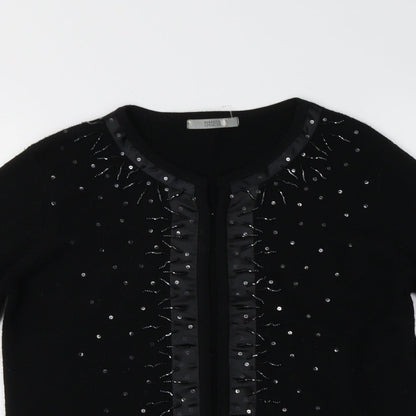 Womens UK Size 10 M&S Black Cardigan Jumper