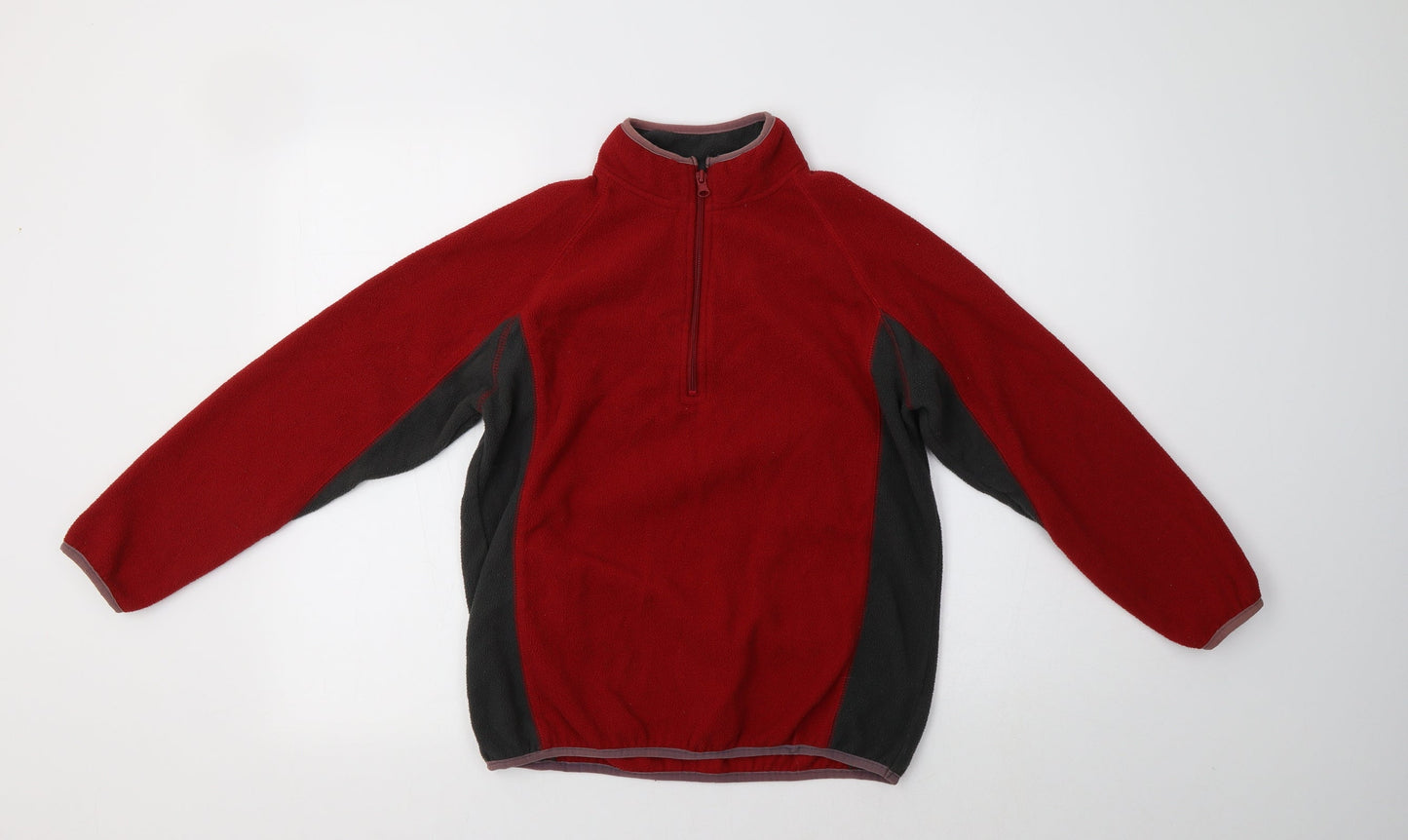 Tiso Womens Red Colourblock Polyester Henley Sweatshirt Size XS