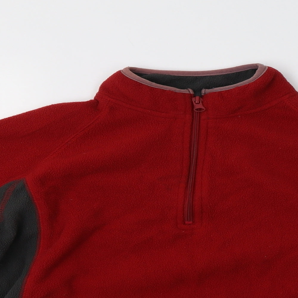 Tiso Womens Red Colourblock Polyester Henley Sweatshirt Size XS