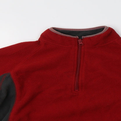 Tiso Womens Red Colourblock Polyester Henley Sweatshirt Size XS
