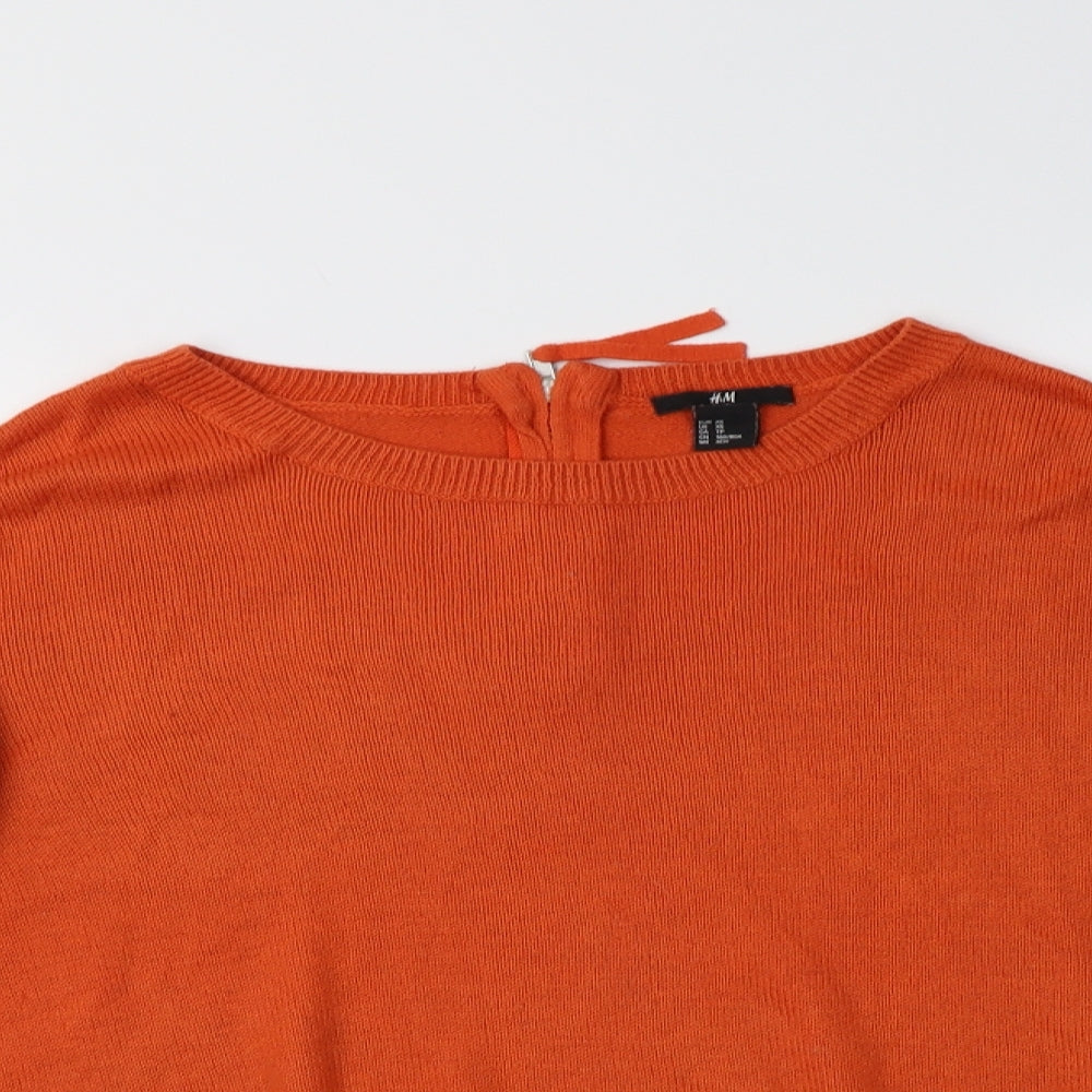 Womens UK Size XS H&M Orange Pullover Jumper