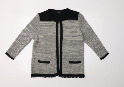 F&F Womens Grey Crew Neck  Acrylic Cardigan Jumper Size 14