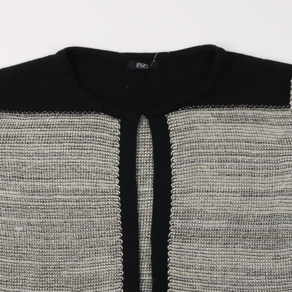 F&F Womens Grey Crew Neck  Acrylic Cardigan Jumper Size 14