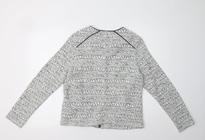 Linea Womens Blue Geometric  Jacket Blazer Size 14