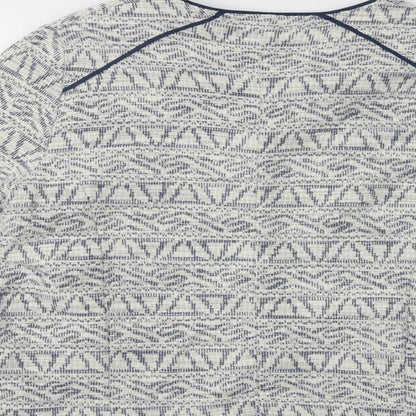 Linea Womens Blue Geometric  Jacket Blazer Size 14